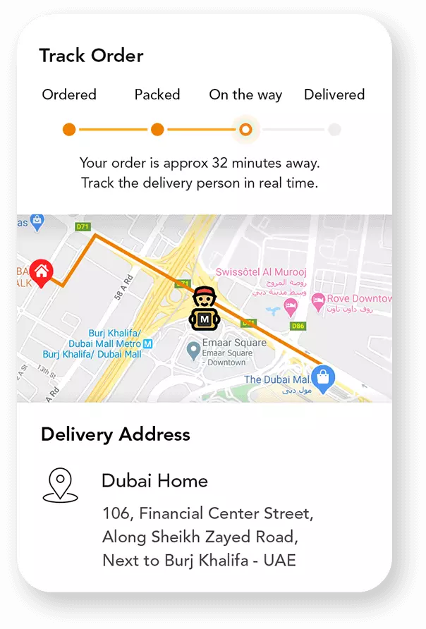 Real time order tracking