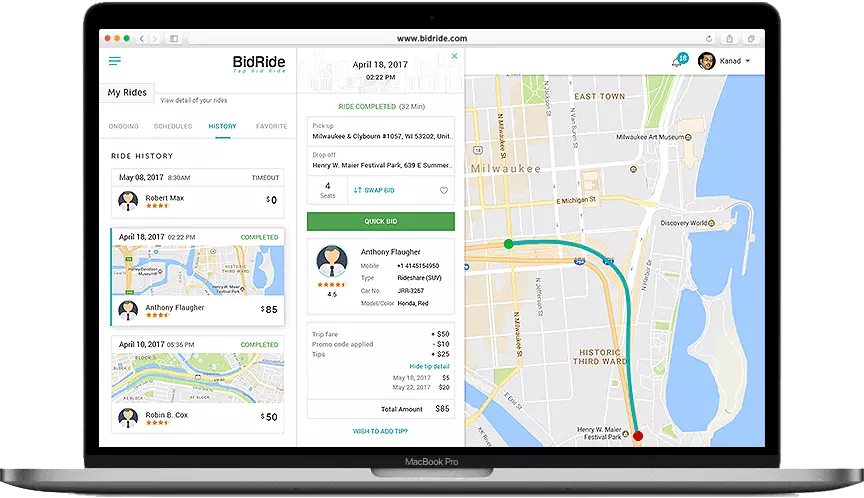 bidride taxi web app