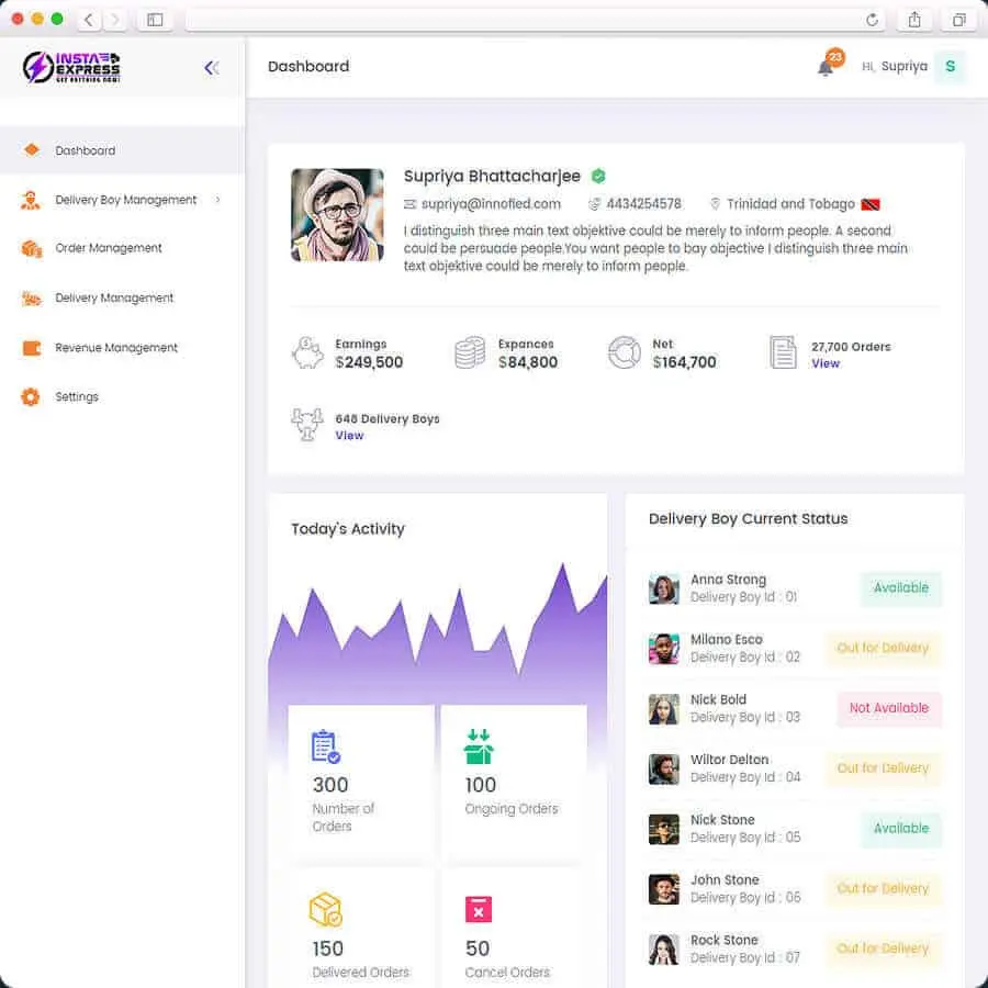 insta-express screen