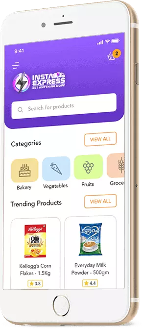 InstaExpress screen