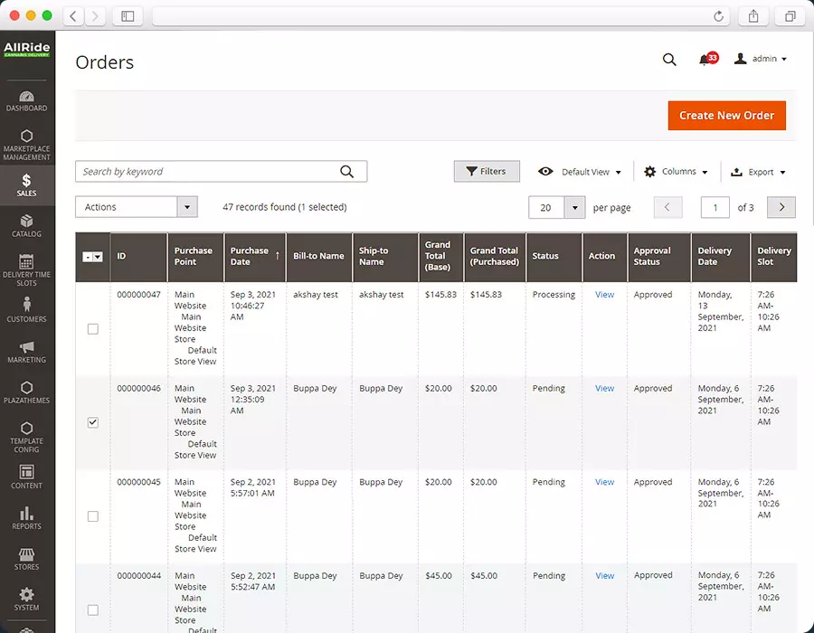 cannabis Delivery Customer Screen