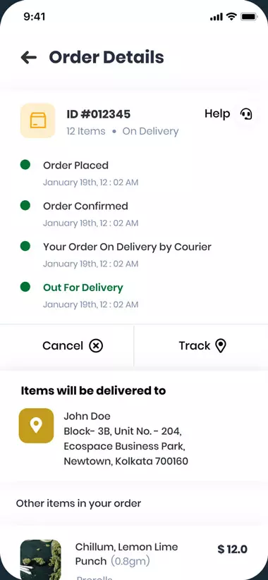 Food Delivery Customer Screen