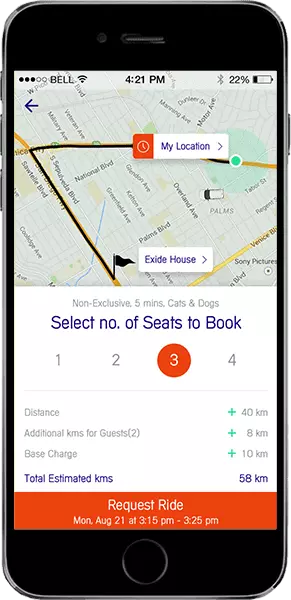 Ridesharing cab booking software