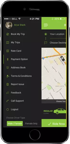 Taxi booking app