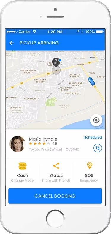 taxi app development portfolio