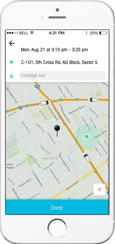 innoride taxi app screen
