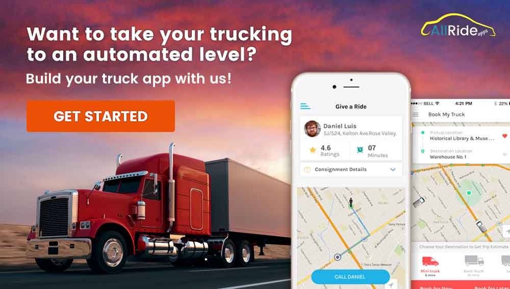 Uber for trucking app CTA