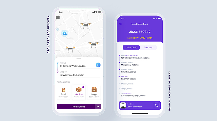 drone delivery app features