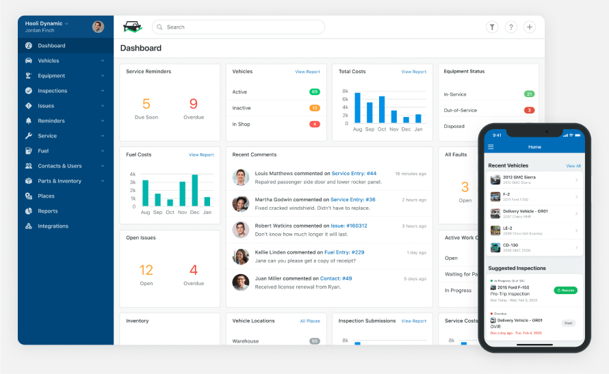 fleet software dashboard