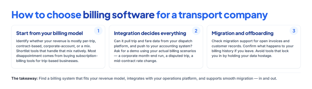 How to choose billing software for a transport company