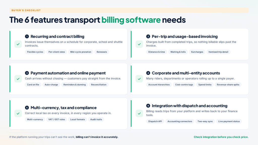 The 6 features transport billing software needs