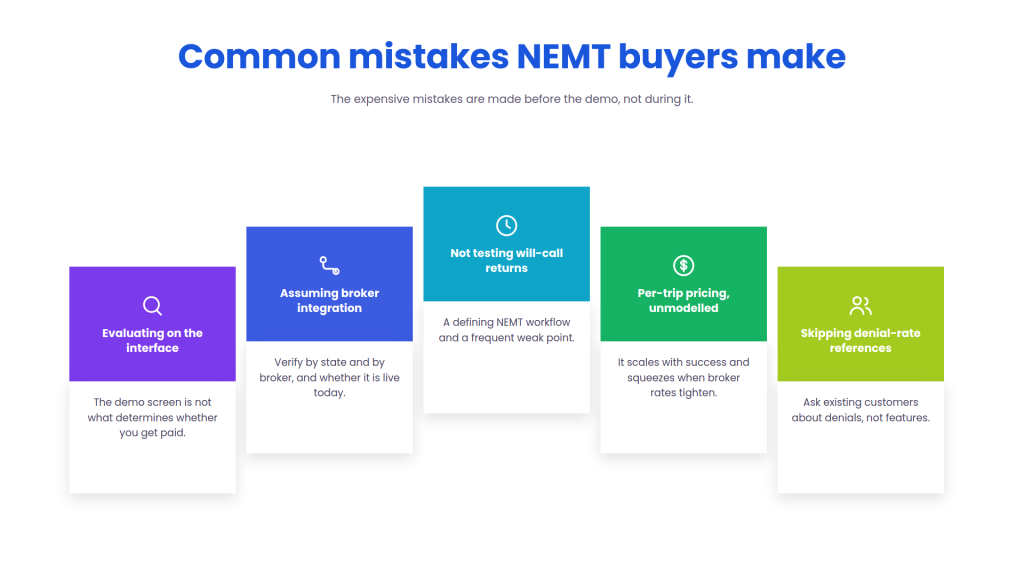 Common mistakes NEMT buyers make